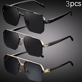 Resim 3-Pack Retro Büyük Çerçeve Yarım Çerçeveli Moda Gözlükleri Erkekler ve Kadınlar için - Vintage Stil, Hafif ve Dayanıklı, Doğum Günü Hediyeleri, Fotoğraf Aksesuarları ve Günlük Kullanım için Mükemmel, Moda Gözlükleri, Kaliteli Gözlükler 