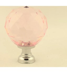 Resim Kristal Taşlı Kulp Küre 30Mm Pembe 