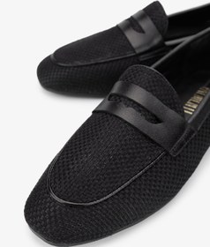 Resim Valmenti Topy Kadın Siyah/Siyah Deri & Tekstil Loafer Ayakkabı 