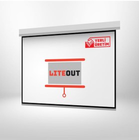 Resim Liteout 203X152Cm Motorlu Kumandalı Projeksiyon Perdesi 