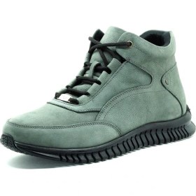 Resim Costo Shoes Gri Büyük Numara Dana Derisi Rahat Geniş Kalıp Erkek Bot 