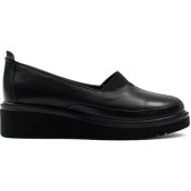 Resim Celal Gültekin Kadın Siyah Dolgu Topuklu Deri Ayakkabı 