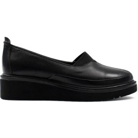 Resim Celal Gültekin Kadın Siyah Dolgu Topuklu Deri Ayakkabı 