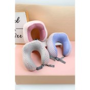 Resim Yoyoso Örme Ekose Memory Foam U Tipi Yastık 