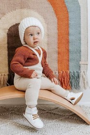 Resim Minytrendy 2'li Set Kız Erkek Bebek 4 Mevsim Çapraz Askılı Esnek Triko Bebek Tayt Pantolon Yenidoğan Tulum 