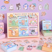 Resim 300 Levha Sevimli Hayvan Washi Stickers Seti - 6 Desen, Dikişli Günlükler, Planörler, Not Defterleri ve Su Şişeleri için Mini DIY Kollaj Malzemesi 