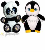 Resim Şeker Adası Kaliteli Peluş Panda Ayı Ve Peluş Penguen Oyuncak - Uyku & Oyun Arkadaşı 