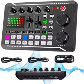 Resim F998 Canlı Ses Kartı DJ Mikser Etkileri ve Ses Değiştirici ile - 16 Özel Etki, 16 Ortam Sesleri, LED Ekran, Şarj Edilebilir Lityum Pil, Karaoke Kaydı, Canlı Yayın 