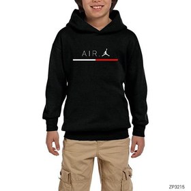 Resim Air Jordan Line Siyah Çocuk Kapşonlu Sweatshirt - 9-10 Yaş / Siyah 