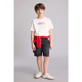 Resim DeFacto New Regular Fit Bisiklet Yaka Baskılı Kısa Kollu Tişört Erkek Çocuk H6356A826HS 