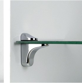 Resim Badem10 Pelikan Ayarlanabilir Etajer Cam Tutucu Ahşap Raf Tutucu Cam Etejeri Metal Vidalı Krom (4 Adet) 