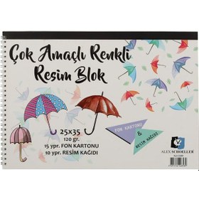 Resim Alex Schoeller Çok Amaçlı Renkli Resim Blok 25x35 CM 25 Yp. 
