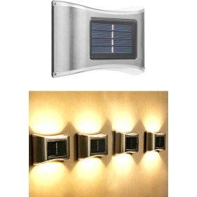 Resim Technojet 1ADET 6ledli Modern Solar Duvar Lamba Dekorasyon Aydınlatma Metal Aplik Güneş Enerji 