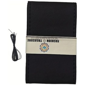 Resim Meridiangoods Siyah Çizgi 15 İnç Pu Deri Direksiyon Kılıfı İğne Ve İplik Hediyeli Siyah Çizgi 