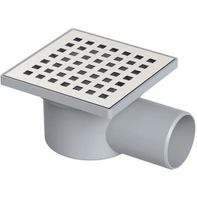 Resim Maxiflow 10x10 cm Ø70 Yandan Çıkışlı Line Yer Süzgeci (3012.0Y070K.010.1) 