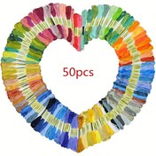 Resim Premium Polyester Nakış İpliği Seti - 50/100 Renk, Her Biri 8.0 metre, Kanaviçe & DIY Dikiş Projeleri için İdeal, İplik, Topaklar 