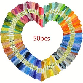 Resim Premium Polyester Nakış İpliği Seti - 50/100 Renk, Her Biri 8.0 metre, Kanaviçe & DIY Dikiş Projeleri için İdeal, İplik, Topaklar 