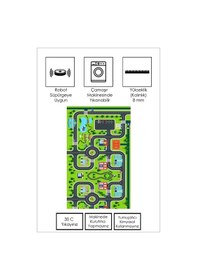 Resim West Home Oyun Halısı Makinede Yıkanabilir Kaymaz Taban Leke Tutmaz Antibakteriyel Çocuk Odası Halısı Wh 503 Green Yeşil 