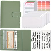 Resim 24 parça set, fermuarlı zarflarla bütçe cilti, nakit para için para düzenleyici, harcama bütçesi sayfaları ve etiketler, bütçeleme için para tasarrufu cildi 