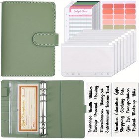 Resim 24 parça set, fermuarlı zarflarla bütçe cilti, nakit para için para düzenleyici, harcama bütçesi sayfaları ve etiketler, bütçeleme için para tasarrufu cildi 