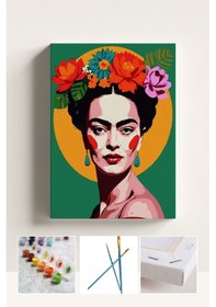 Resim Sayılarla Boyama Seti Numaralı Tuval Fırça Boya Feride Kahlo 40x50 Cm 