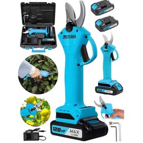 Resim Steiner 128 Vf 10 Ah Çift Akülü Bağ Makası Dal Budama Makası Mavi 