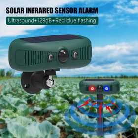 Resim Hareket Algılama ve Flaş Işıklı Güneş Enerjili Ultrasonik Hayvan Kovucu - Geyik, Sincap, Rakun, Çipduman Kovucu, Güneş Enerjili Şarj, Uzun Ömürlü Pil, Dayanıklı Yapı, Modern Estetik, Dış Mekan Güvenliği, USB Kablosu Dahil 