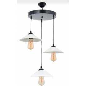 Resim Dylight Retro Metal Siyah Beyaz Dekoratif Rustik 3 Lü Sarkıt Aviz 