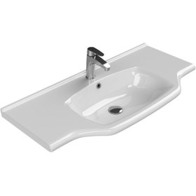 Resim Cerastyle 100x48 cm Yeni Klasik Etajerli Lavabo (TURKUAZ.081300-u) 
