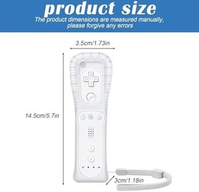 Resim Nizirioo Wii Controller Wii uzaktan kumandalar: Kablosuz uzaktan kumanda, beyaz, Gamepad kumandası uyumlu, silikon kılıflı Wii Controller Wii/WiiU konsolu için Wii uzaktan kumanda 