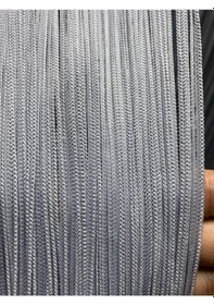 Resim İp Zincir Gri Renk Hazır Düğmeleri Dikilmiş İp Perde En 180 Cm Boy 280 Cm Gri 