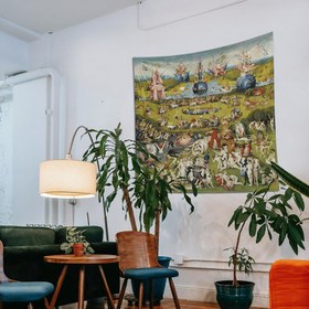 Resim Dünyevi Zevkler Bahçesi Tablosu Duvar Örtüsü - 135 cm x 135 cm 