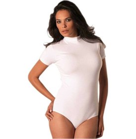 Resim Balıkçı Yaka Kısa Kollu Body 4056 Beyaz 