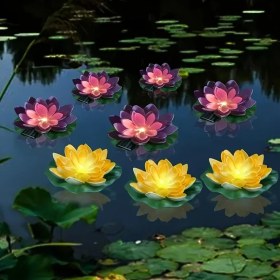 Resim Willowhaven 2 Adet Mor Lotus Lamba Led Havuz Bahçe Aydınlatma Renk Değiştiren Dekor 