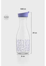 Resim Renga Odesa Çiçek Desenli 1000 Ml Cam Karaf 212010 Mor 