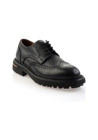 Resim Bambi Siyah Hakiki Deri Erkek Oxford Ayakkabı E01597000340 Siyah 