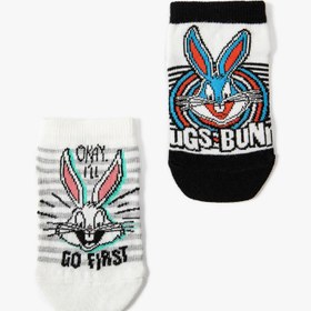 Resim Erkek Çocuk 2'li Bugs Bunny Baskılı Çorap Seti Lisanslı 