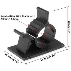 Resim Yapışkanlı Kablo Tutucu Toplayıcı Klips Siyah 10 Adet 