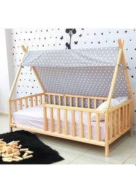 Resim Markaawm Bodrum Montessori Yatak Ahşap Doğal Çam Karyola Akçaağaç 