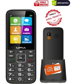Resim MPIA Yerli Üretim Kameralı Türkiyede İlk Sesli Menü ve Aramalı Büyük Ekran Tuşlu Cep Telefonu 16GB Hediye 