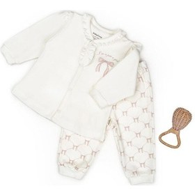 Resim Bebek Alt Üst Takım %100 Organik Pamuk , Bebek - Yenidoğan- Csy8158 Pudra 