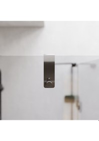 Resim İnoks Satine 304 Paslanmaz Çelik Duşakabin Askısı - Sadece 6mm Sabit Cam İçin - Sürgülü Kapıya Uygun Değildir Metalik 