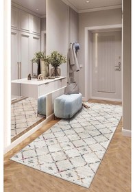 Resim West Home Makinede Yıkanabilir Kaymaz Taban Leke Tutmaz Modern Kesme Yolluk Mutfak Yolluk Halı Yolluk Wh 464 White Yolluk 