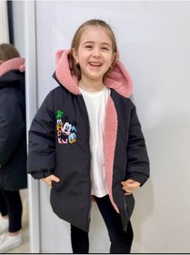 Resim Modagard Kız Çocuk Yağmur Rüzgar Soğuk Geçirmez İçi Peluş Mont Siyah 