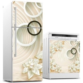 Resim Buzdolabı Ve Bulaşık Makinası Beyaz Eşya Sticker Kaplama 3D Golde (540887052) 