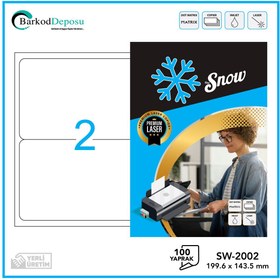 Resim Snow Sw-2002 A4 Lazer Etiket 199.6×143.5 Mm 