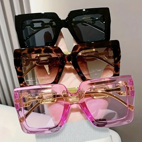 Resim 3 adet Büyük Boy Geometrik Moda Gözlüğü, Günlük Kullanım, Fotoğrafçılık, Partiler için Uygun, Unisex Şık Moda Gözlükleri 