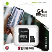 Resim Kıngston Microsd 64gb Canvas Select Plus Sdcs2/64gb Class10 Hafıza Kartı 