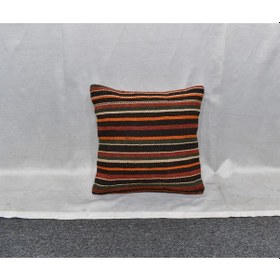 Resim Zehra Abla Halı Yeni El Dokuma Dekoratif Kilim Kırlent Yastık Kılıfı 6429 Çok Renkli 