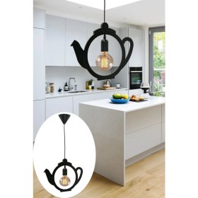 Resim Modern Siyah Tavan Avizesi, Şık ve Kullanışlı, Mutfak, Cafe ve Otel Dekoru Için Ideal 